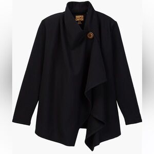 Harper Canyon | Drapey Asymmetrical Sweater Jacket | Size 7-8 | Black